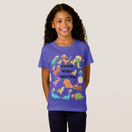 Camiseta de Dinosaurio HoHoHo Feliz Navidad
