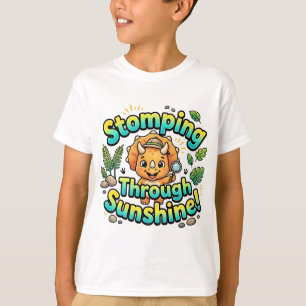 Camiseta de Dinosaurio Lindo "Pisoteando a Través