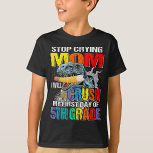 Camiseta de dinosaurio monstrual de quinto grado