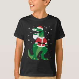 Camiseta de dinosaurio Navidades