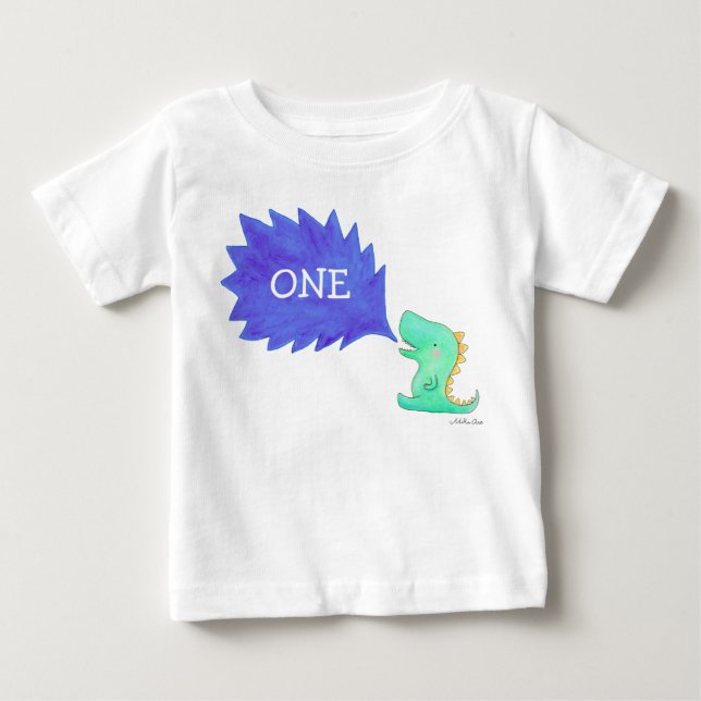 Camiseta de Dinosaurio para Niños de un año de eda (Anverso)