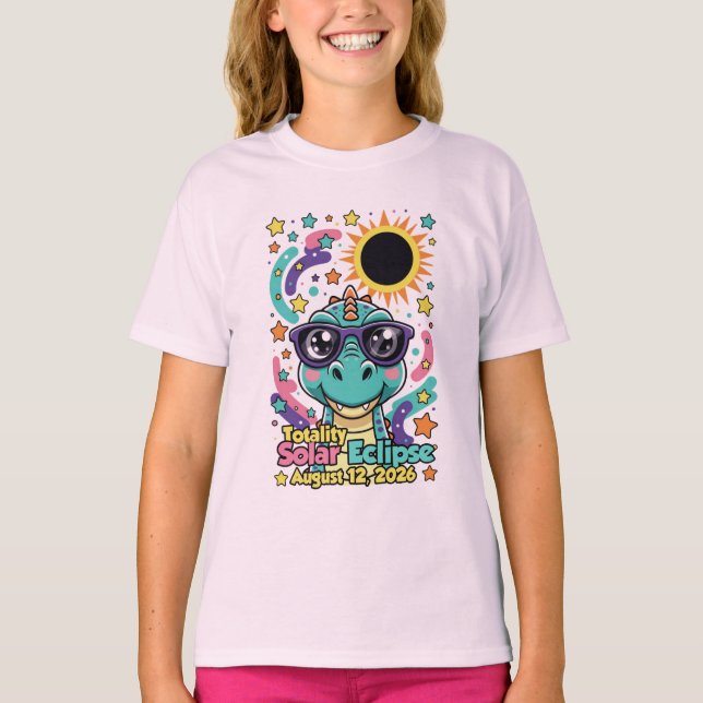 Camiseta de dinosaurio para niños Eclipse Solar To (Anverso)