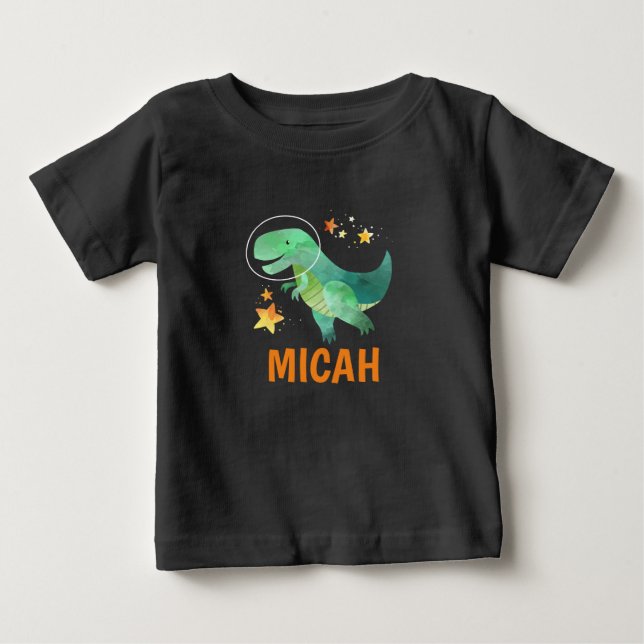 Camiseta de dinosaurios espaciales infantiles pers (Anverso)