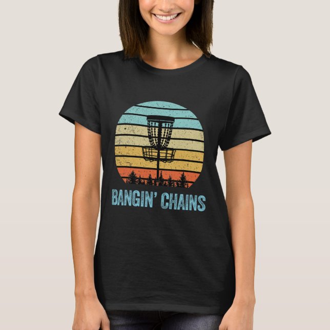 Camiseta de Disc Golf Divertida Cadenas Retro Disc (Anverso)