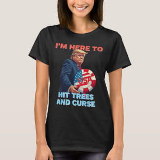 Camiseta de Disc Golf Divertida Golpea Árboles y M