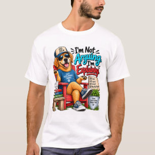 Camiseta de discusión de perro divertido