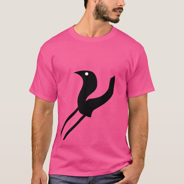 Camiseta de diseño abstracto inspirada en aves úni (Anverso)