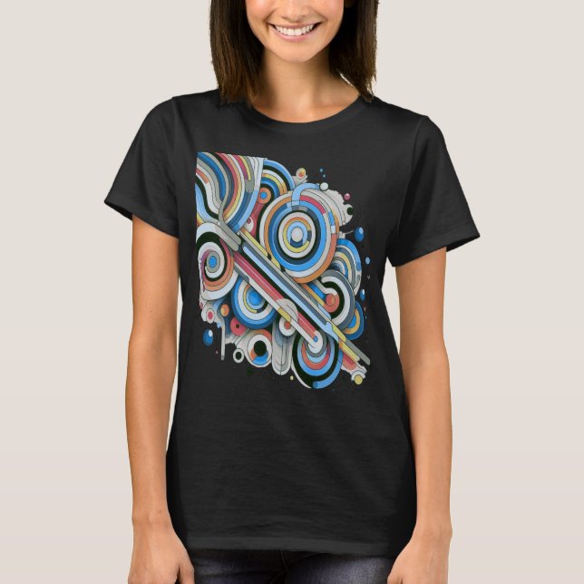 Camiseta de diseño artístico de la paleta arcoiris (Anverso)
