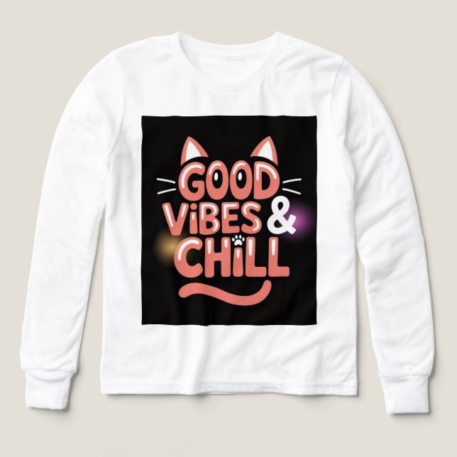Camiseta de diseño artístico Good Vibes and Chill  (Diseño frontal)