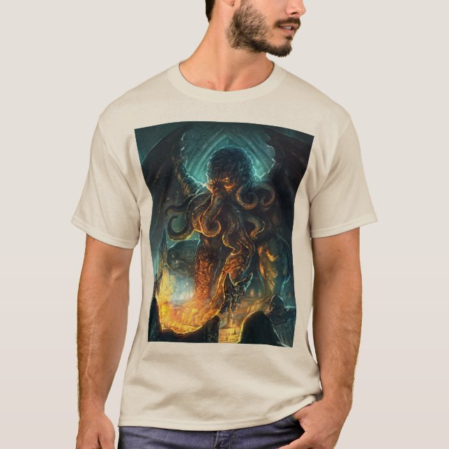 Camiseta de diseño básico Cthulhu de Lovecraft (Anverso)