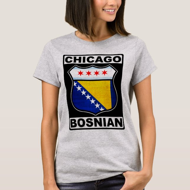 Camiseta de diseño bosnio-estadounidense de Chicag (Anverso)