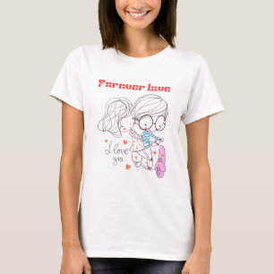 Camiseta de diseño de amor de relación