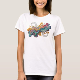 Camiseta de diseño de arte abstracto colorido rosa