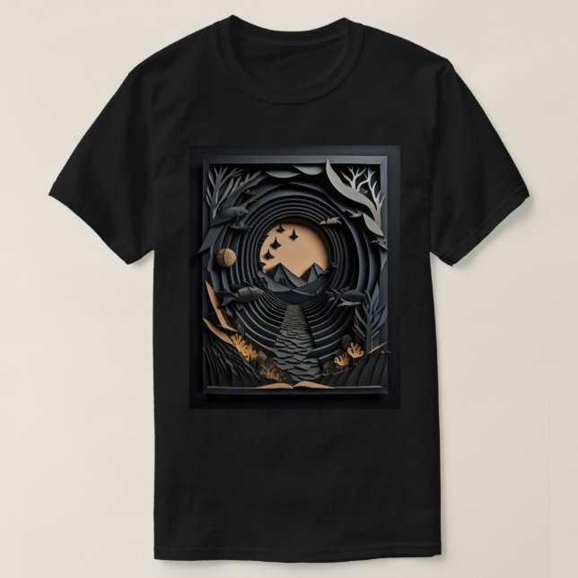 Camiseta de diseño de arte de papel 3D (Diseño del anverso)