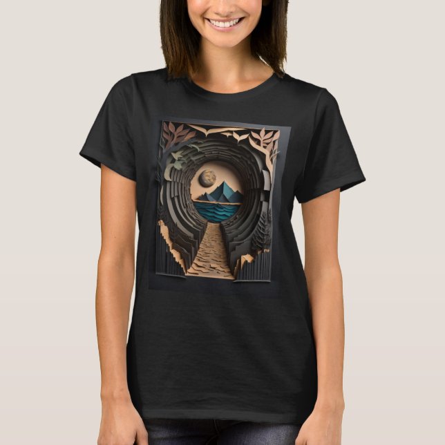 Camiseta de diseño de arte de papel 3D (Anverso)