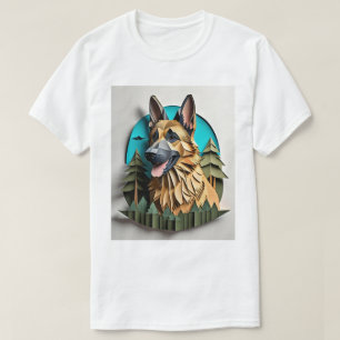 Camiseta de diseño de arte de papel 3D de Shepherd