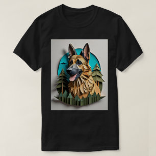 Camiseta de diseño de arte de papel 3D de Shepherd