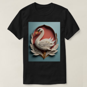 Camiseta de diseño de arte de papel de cisne