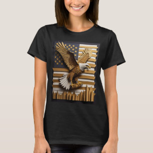 Camiseta de diseño de arte de papel en 3D de águil