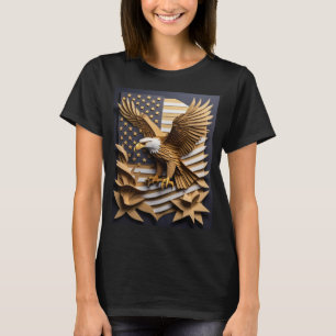 Camiseta de diseño de arte de papel en 3D de águil