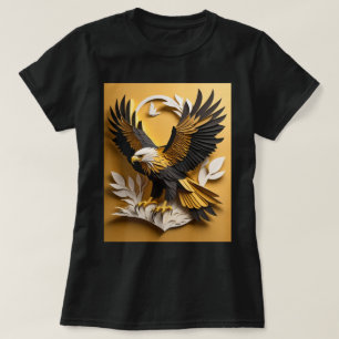 Camiseta de diseño de arte de papel en 3D de águil