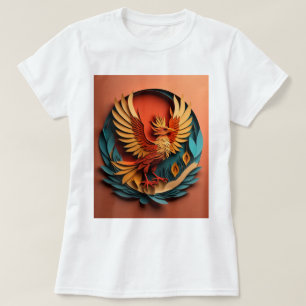 Camiseta de diseño de arte en papel Phoenix