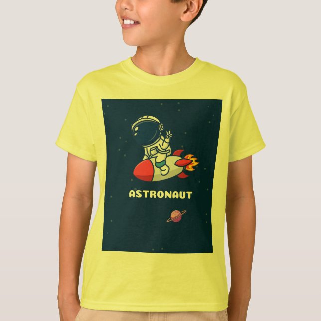 Camiseta de diseño de astronauta para niños (Anverso)