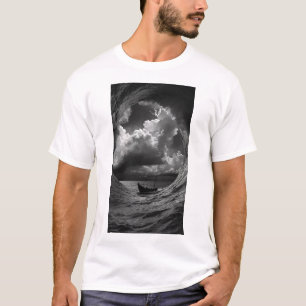 Camiseta de diseño de barco de ilusión óptica