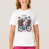 Camiseta de diseño de bicicletas para gato