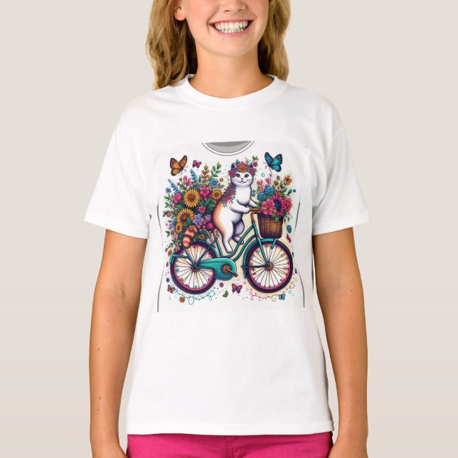 Camiseta de diseño de bicicletas para gato (Anverso)