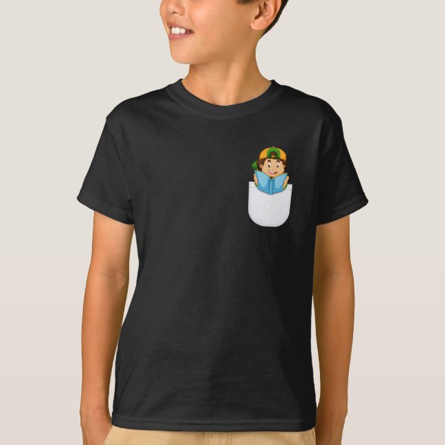 Camiseta de diseño de bolsillo vectorial para niño (Anverso)