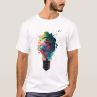 Camiseta de diseño de bombilla colorida