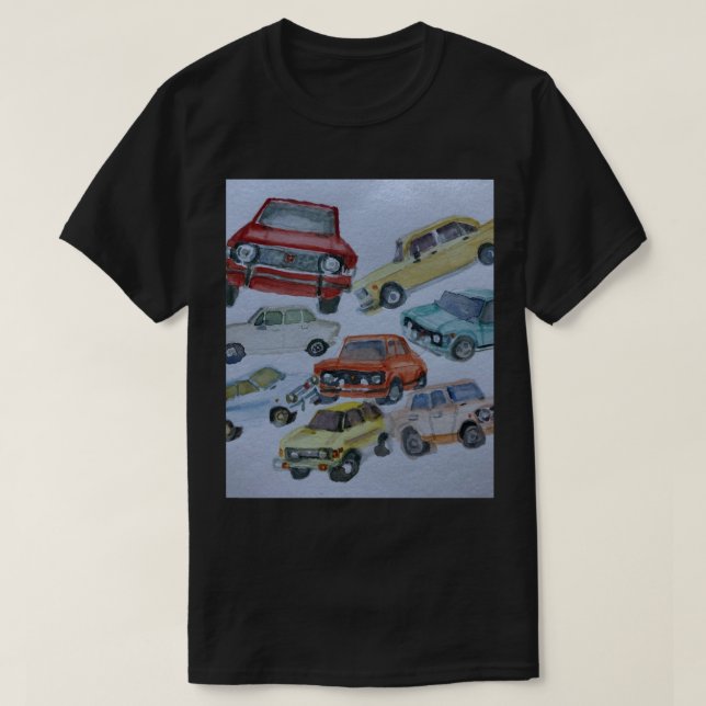 Camiseta de diseño de color agua Fiat 128 (Diseño del anverso)