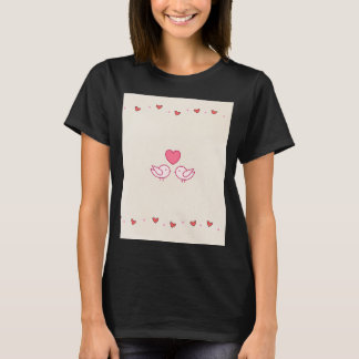 Camiseta de diseño de corazón de pájaros de amor l