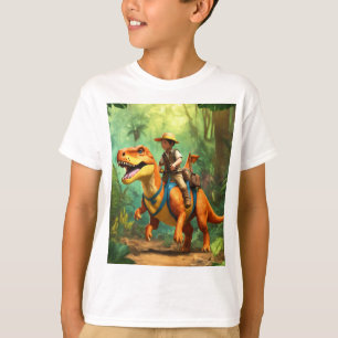 Camiseta de diseño de dinosaurios adorable y lindo