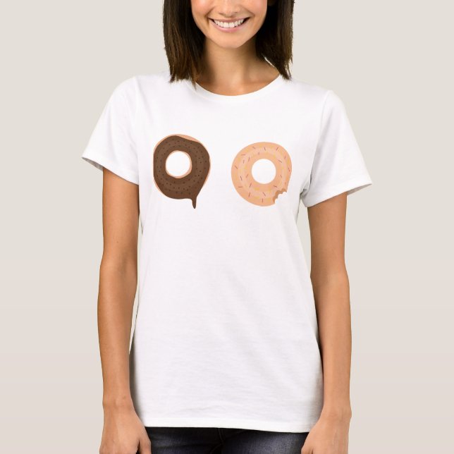 Camiseta de diseño de dos donuts lindo y divertido (Anverso)