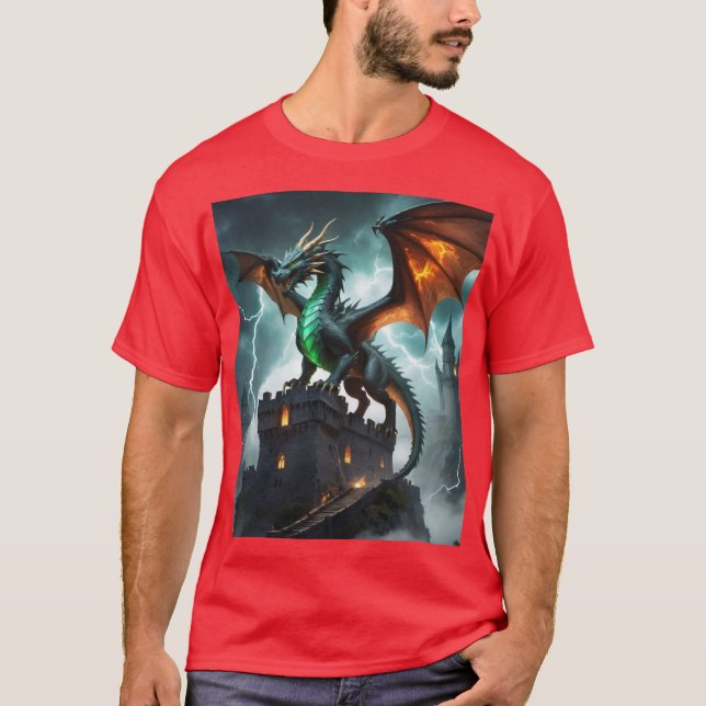 Camiseta ✨ de diseño de dragón mítico 🦕 🦖 (Anverso)