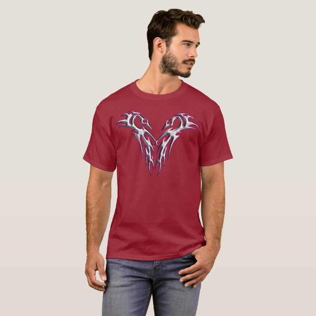 Camiseta de diseño de Escudo Dragón Plateado (Anverso completo)