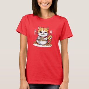 Camiseta de diseño de fideos para consumo de gato 