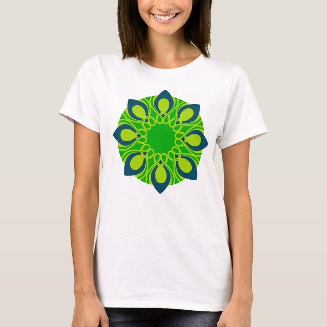 camiseta de diseño de flor oriental de moda (Anverso)