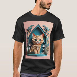 Camiseta de diseño de gatitos de papel 3D