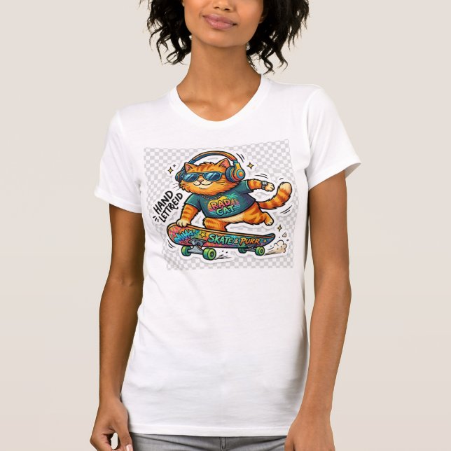 camiseta de diseño de gato  (Anverso)