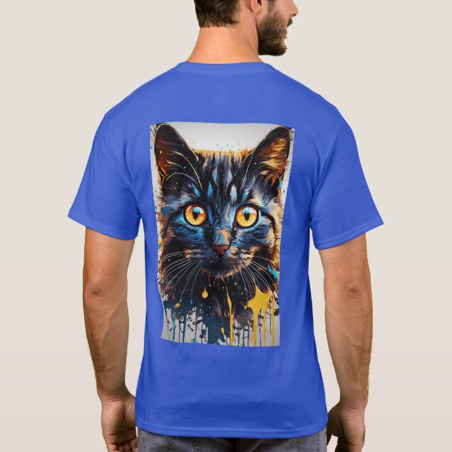 Camiseta de diseño de gato (Reverso)