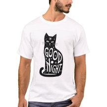 Camiseta de diseño de gato de Buenas Noches