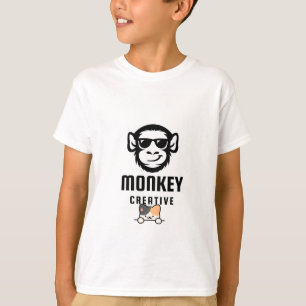 Camiseta de diseño de gato lindo y mono