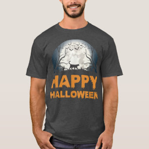 Camiseta de diseño de gato lunar de Halloween para