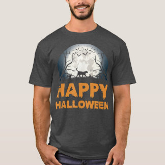 Camiseta de diseño de gato lunar de Halloween para