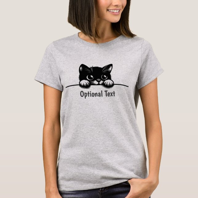 Camiseta de diseño de gatos de Peeking (Anverso)