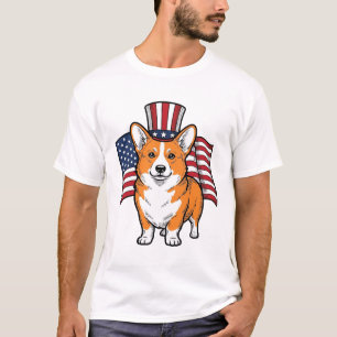 Camiseta de diseño de grabado vintage de Corgi pat