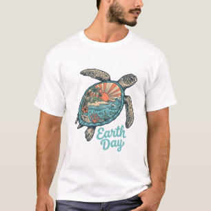 Camiseta de diseño de grabado vintage de tortuga m